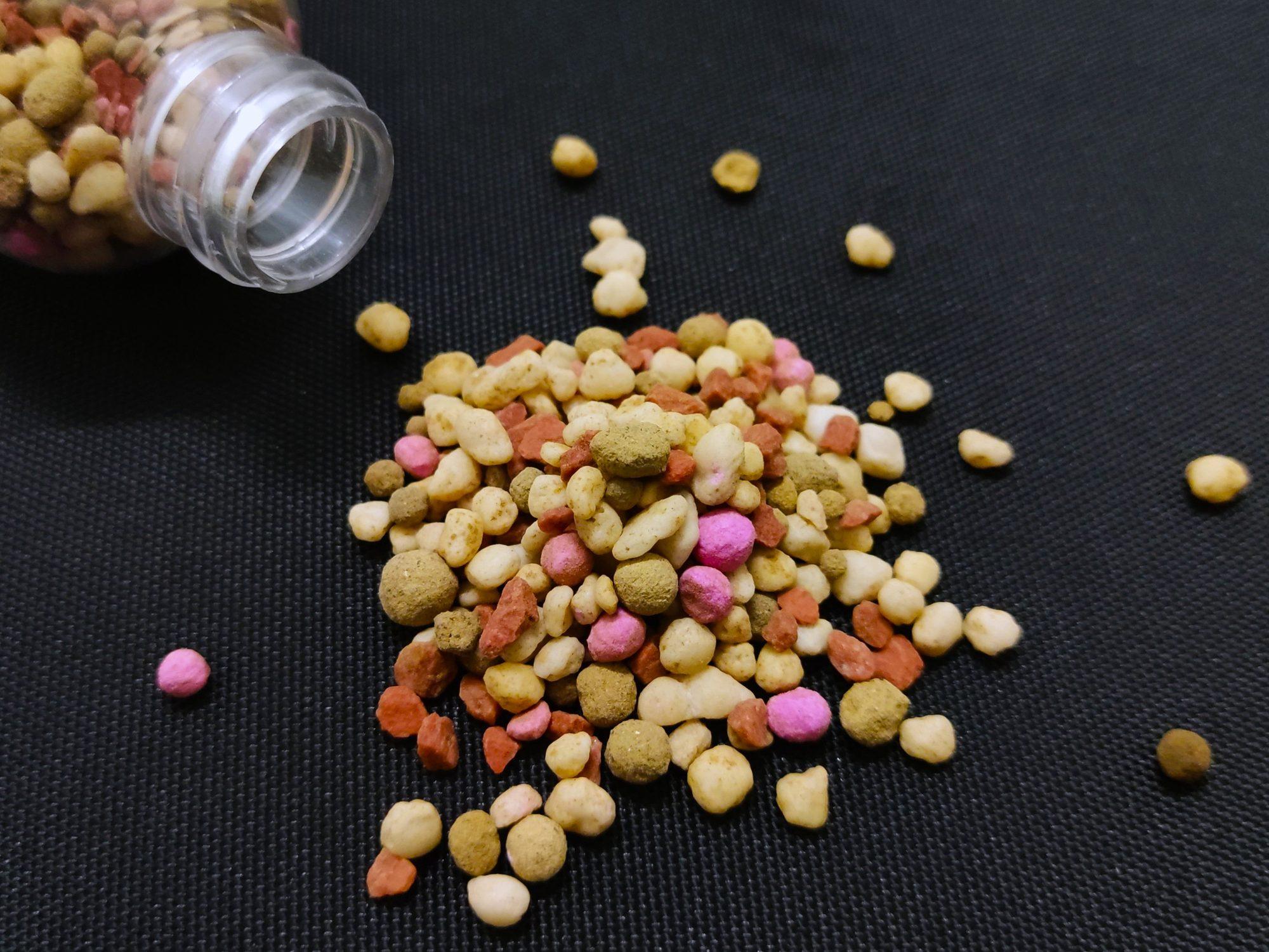 Blended fertiliser granules, one of the farm inputs we supply